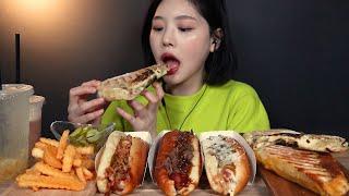 ENG SUB)Cheese, Bulgogi, Onion Chip Hot Dogs&Cheese Panini Mukbang ASMR Korean Eating Show