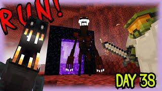 Cave Dwellers Are Hunting Us! Surviving Minecraft Day 38 Escaping The Nether