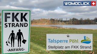 FKK Strand Talsperre Pöhl / Sachsen. Wohnmobilstellplatz für FKK Liebhaber. 30 Stellplätze