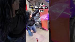 Pink headlight tint install!!