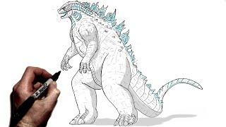 How To Draw Godzilla (Full Body) | Step By Step | Monsterverse