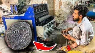 Process of Making Stainless Steel Scrubber | Complete Scrubber Making Process | Mini Factory