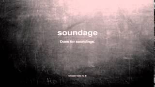 What does soundage mean