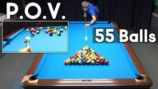 55 Balls Rack!!! Can I Sink All 55 Balls?! POV GoPro Billiard Drill