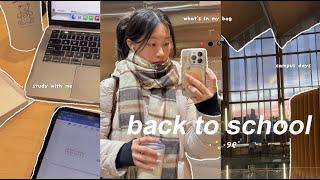 uni vlog: first week of classes, back to school, what's in my bag, library study sessions