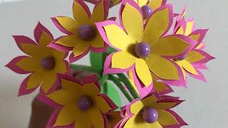 HOW TO MAKE THIS BUNCH OF EASY PAPER FLOWERS | PAPER CRAFT