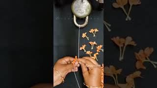 DIY easy flower Garland/#Firecracker #Crossandra #traditional #veni #Gajra #easy #quickcraft #diy