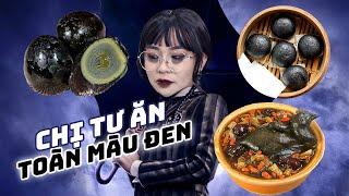 Wednesday Addams phiên bản ăn nhiều. Misthy ăn toàn đồ màu đen (P2) | FOOD CHALLENGE