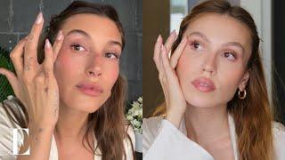 Hailey Bieber'ın Vogue Makyajını Yapmaya Çalıştım | Following Hailey Bieber's Makeup Routine