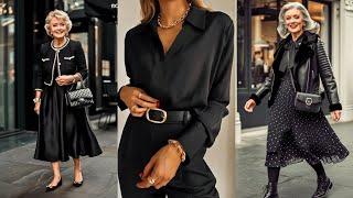 How to Wear Black with Style for Ladies 60+ | Charm and Elegance in Fashion Looks |Effortless Style