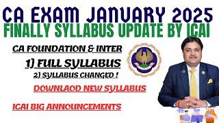 CA Exam January 2025 Finally Syllabus Update by ICAI | ICAI Biggest Announcement CA Exam Jan 2025