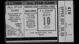 1962 MLB All Star Game WASHINGTON DC Original NBC Broadcast Partial (Kinescope)