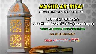  LIVE | KHUTBAH JUMAT MASJID AR-RIFAI Ust.MOCH SAMPURNO | 29 NOV 2024 TEMA : 4 RESEP HIDUP BAHAGIA