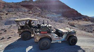 Grampa's Jeep and Bam Bam the MB on Crystal Geyser trail and Spring Point Overlook