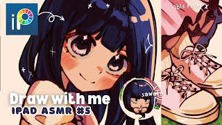 draw with me: sawako️┊IPAD ASMR #5┊Full Art Process; sketch, lineart, color┊IbisPaintX┊art vlog