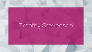 Timothy Stevenson - appearance