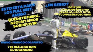 Radio Franco Colapinto Quería poner Wets. Atención  al Diálogo con su ingeniero. F1 radio