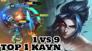 Wild Rift Kayn - Top 1 Kayn Hard Carry 1 vs 9 Gameplay Rank Grandmaster