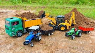 Jcb 5cx fully loading sand in HMT tractor Sonalika Rx60 tractor trolley | @MrDevCreators