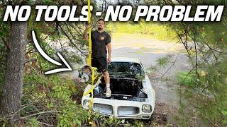 HOW TO LS SWAP YOUR CAR WITH A TREE AND BARELY ANY TOOLS