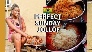 SPEND SUNDAY IN A GHANAIAN HOME WITH ME | THE EASIEST GHANA JOLLOF RICE AT HOME | LIVING IN GHANA