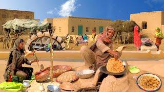 Ancient Village Life Pakistan At Border | Desert Woman Daily Routine | Cooking Traditional Food