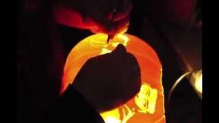 Time-lapse on carving a James Harden pumpkin