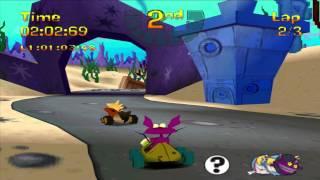 Nicktoons Racing (PS1) walkthrough - Bikini Bottom Blowout