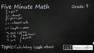 8th Grade Math Calculating Simple Interest