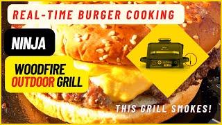 Ninja WoodFire Grill Burger  in Real Time Grilled Hatch Chili Burgers