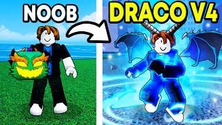 Upgrading Noob To MAX DRACO V4 In Blox Fruits (Roblox)