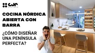 NORDIC cashmere and wood kitchen with OPEN BAR to the living room Cocinas CJR