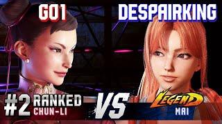 SF6 ▰ GO1 (#2 Ranked Chun-Li) vs DESPAIRKING (Mai) ▰ High Level Gameplay