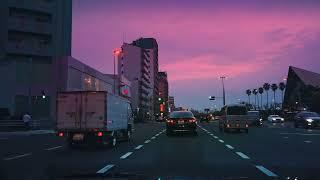 4k Car Driving at Night in Japan / Time Lapse Video with Gamma Skies Chill Vibes Music