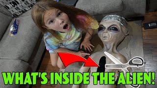 What's Inside The Alien? Cutting Open The Alien In Our Woods!