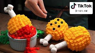 I Tried Viral TikTok Fried Chicken FOOD HACKS  LEGO Recipe Stop Motion ASMR