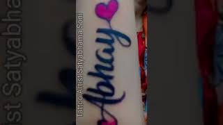 #Abhay Name tattoo design #Treanding tattoo