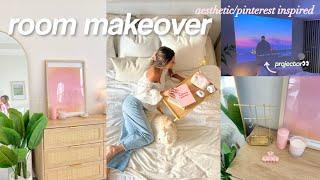 AESTHETIC ROOM MAKEOVER🪞*pinterest inspired* decorate + clean with me!