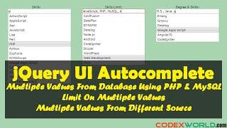 Autocomplete textbox with multiple values using jQuery, PHP and MySQL