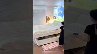 Remote-control piano key sliding storage bed.#homedecor #bedroom #creativefurniture #lazy #shorts