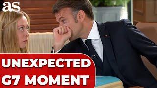 Meloni’s REACTION to Macron’s WHISPER goes INSTANTLY VIRAL at G7