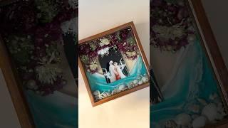 Varmala preservation and resin art beach theme frame, wedding gifts, anniversary, bride to be