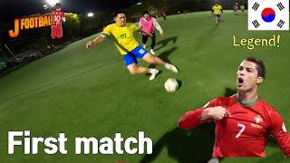 Start of New JFootball Team!  I Played Cristiano Ronaldo Against Former Football players EP.1