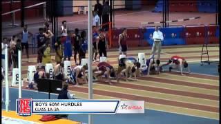 Trey Cunningham of Winfield wins the 1A-3A state title in the 60m hurdles (7.84)