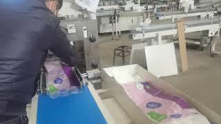 Línea de producción de máquina de paquete de embalaje de un solo rollo de papel higiénico