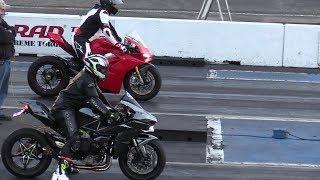 H2 Ninja vs Ducati Panigale V4 drag race