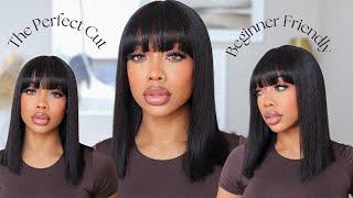 GIRL You Need This Wig! The Perfect Yaki Straight Bang Wig! No Glues,No Gel, No leave out !-yas grl