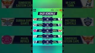 SA20 2025 Full Schedule | SA20 Live Telecast In India on Star Sports 2 & Sports 18 2 #starsports