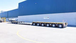 Faymonville - VarioPLUS extendable lowbed trailer with 10 (1+3+1+5) axles & excavator bridge