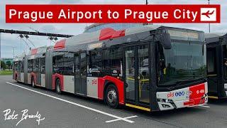 TRIP REPORT | Prague Airport to Prague city | Trolleybus Line 59 | Skoda-Solaris 24m